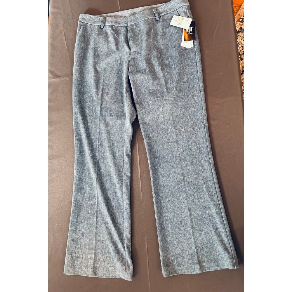 NWT KUT from the Kloth Steel Blue Pinstripe Wide Leg Pants Size 12 Petite 12P